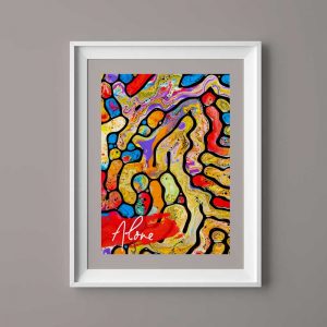 An abstract maze painting with oil painting